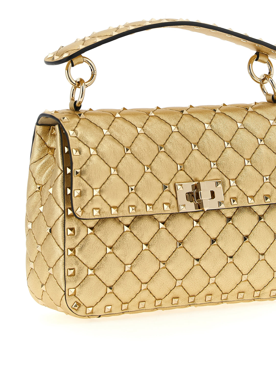 Valentino Garavani Rockstudspike Shoulder Bags - Gold | 3b3a35aeac27b897f57b3c44a39e89510c0b2e56