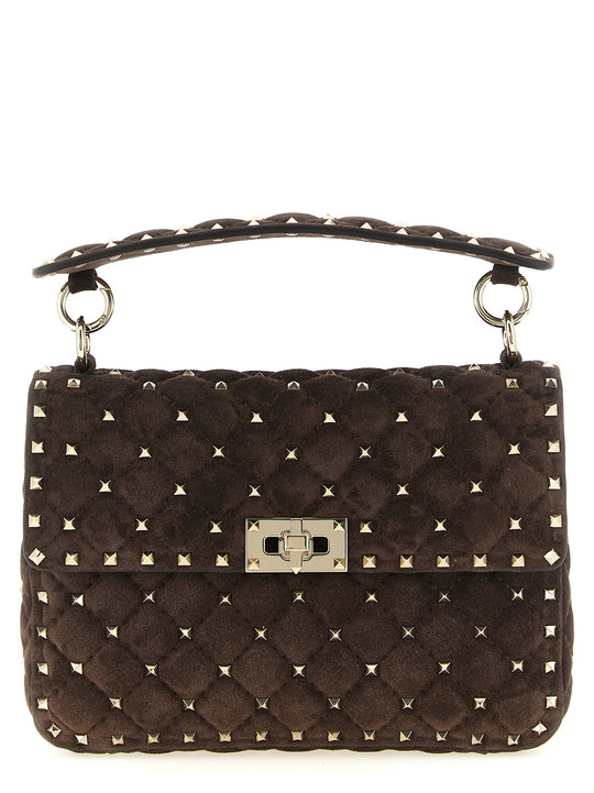 Rockstud Spike Mediium Crossbody Bags Brown