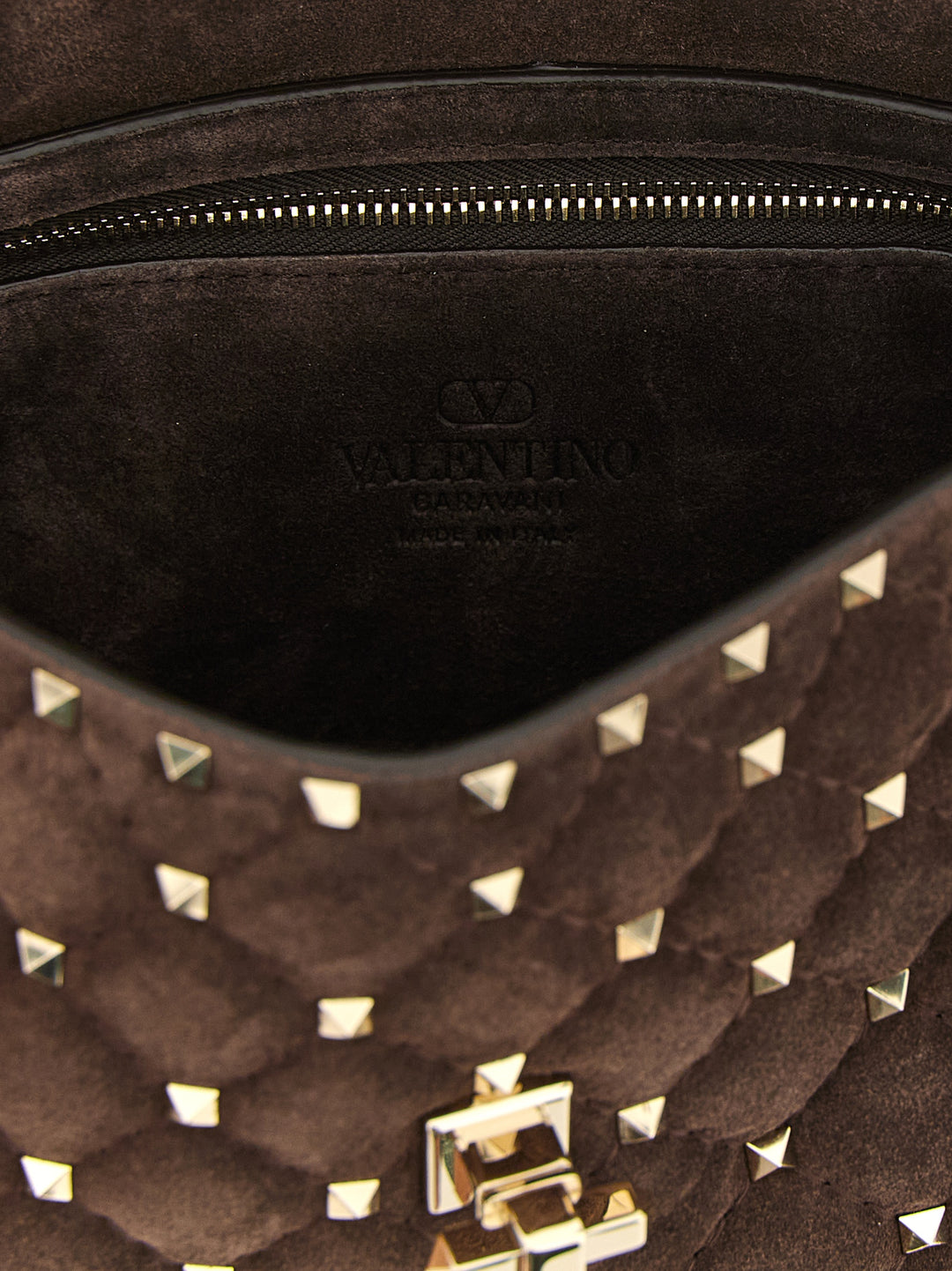 Valentino Garavani Rockstud Spike Mediium Crossbody Bags - Brown | 150ab1523f256eee18026afa504e9d358713bd18