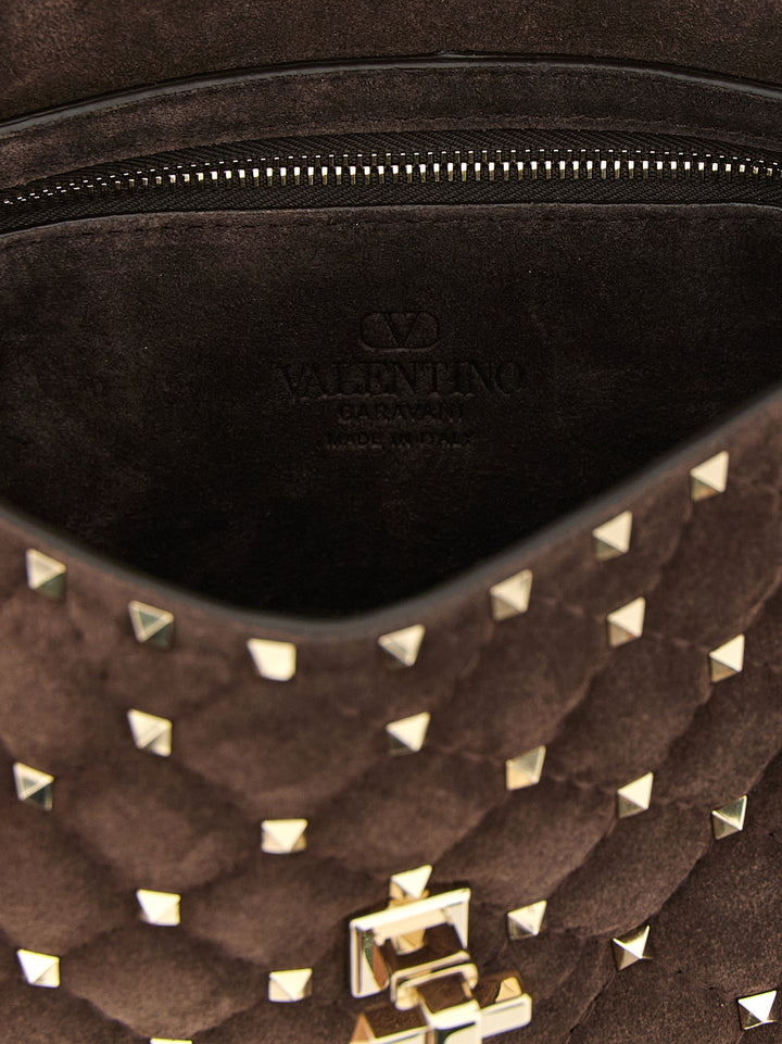 Valentino Garavani Rockstud Spike Mediium Crossbody Bags - Brown | 150ab1523f256eee18026afa504e9d358713bd18