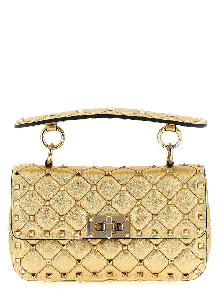 Valentino Garavani Rockstudspike Shoulder Bags - Gold | b77f5bc3f169cbbb53e7f05aaa0d30b2e4a0f6a9