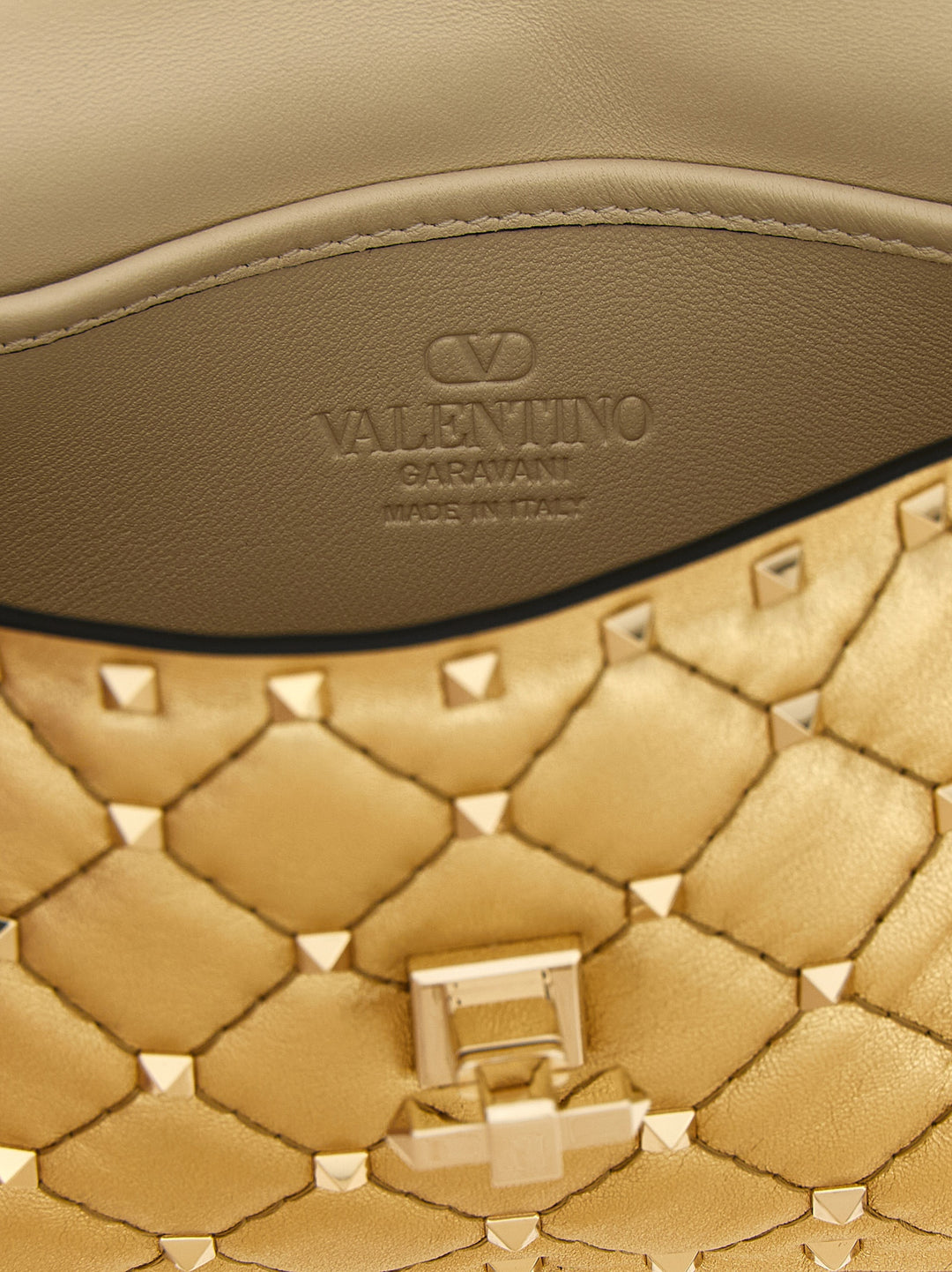 Valentino Garavani Rockstudspike Shoulder Bags - Gold | fd76af4754724ad7b0cf89935cc4c9a6f7c653a0