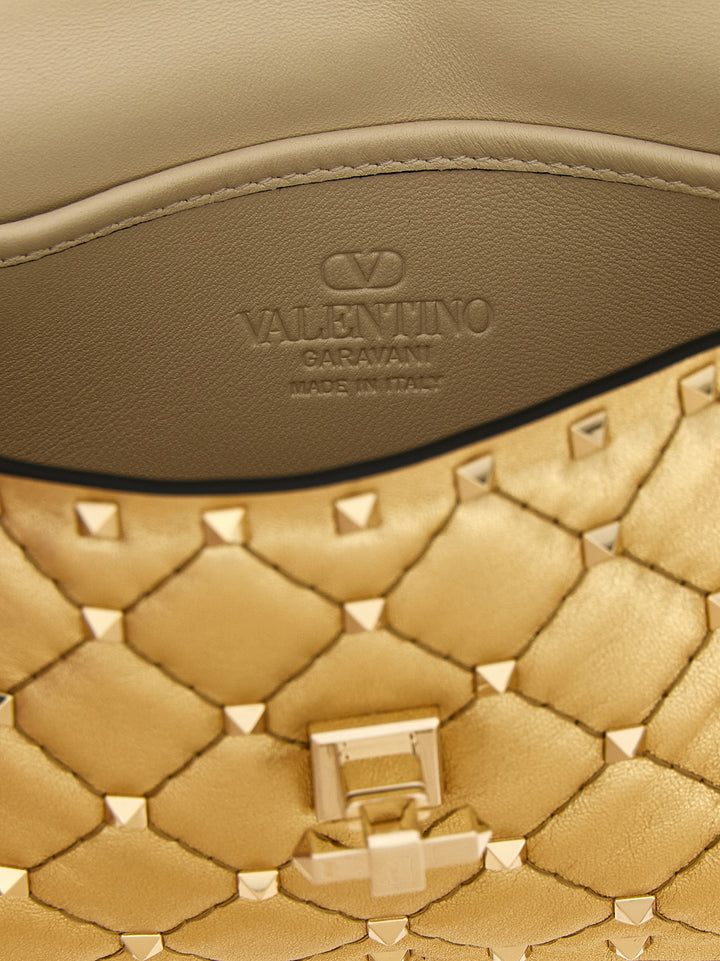 Valentino Garavani Rockstudspike Shoulder Bags - Gold | fd76af4754724ad7b0cf89935cc4c9a6f7c653a0
