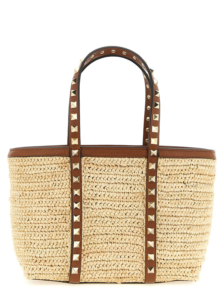 Valentino Garavani Rockstud Tote Bag - Beige | 2769402eb0e89cf43afb85d592e638c6ba6e4f55