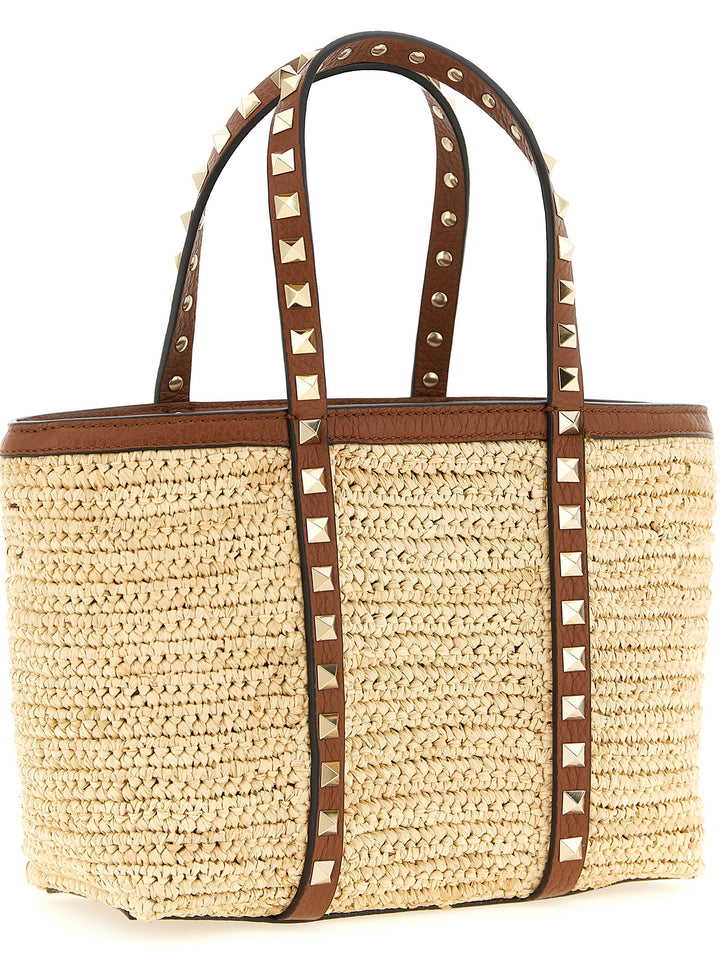 Valentino Garavani Rockstud Tote Bag - Beige | 8ba5d237c16a6e14424d1cd8ddc6daed1cf368b6