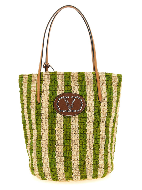 Shopping Valentino Garavani Raffia Tote Bag Green