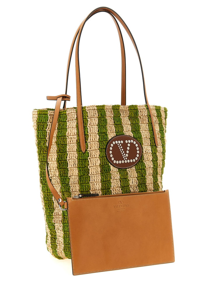 Valentino Garavani Shopping Valentino Garavani Raffia Tote Bag - Green | 738c13b7e15fc25c9c22ab1a20ba059cb3b98c7a