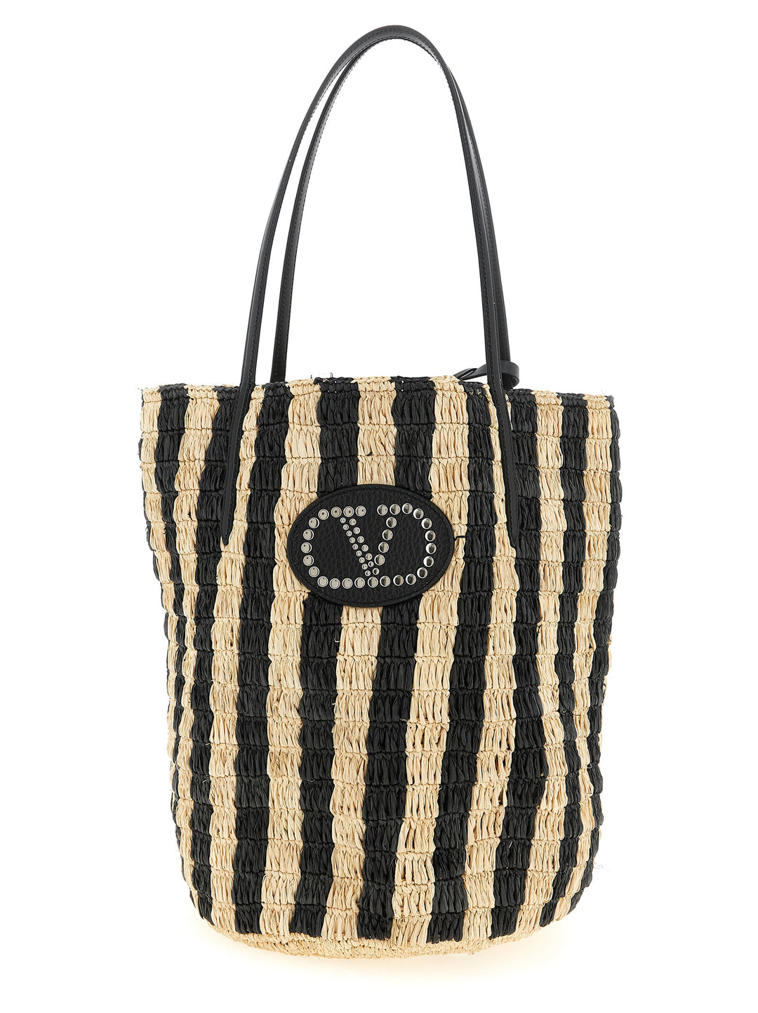 Valentino Garavani Shopping Valentino Garavani Raffia Tote Bag - Black | 93f6c697b875d8c271e34ff1716483bac504fa11