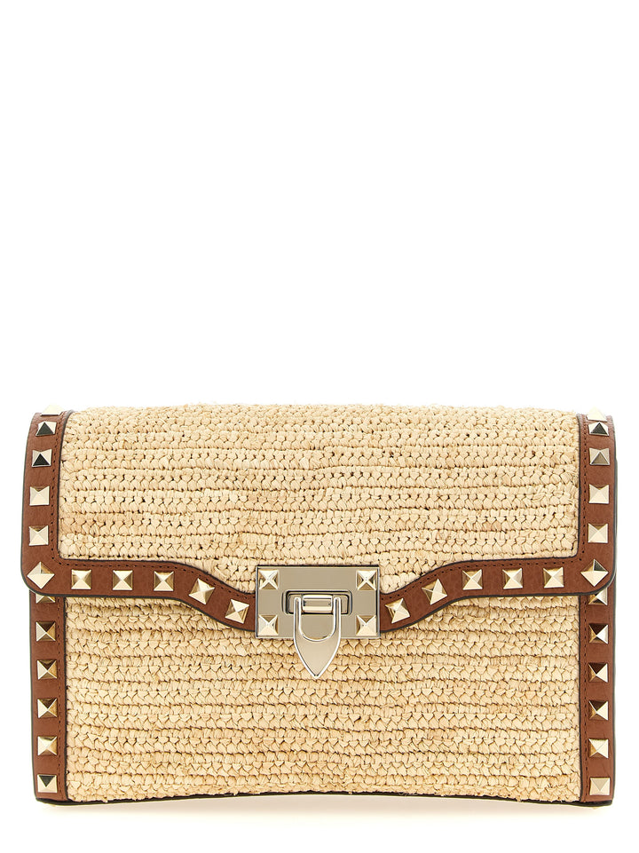 Valentino Garavani Rockstud Crossbody Bags - Beige | f2a9ed8f6b699e4169f1bfe10b5697d8091d3d7c