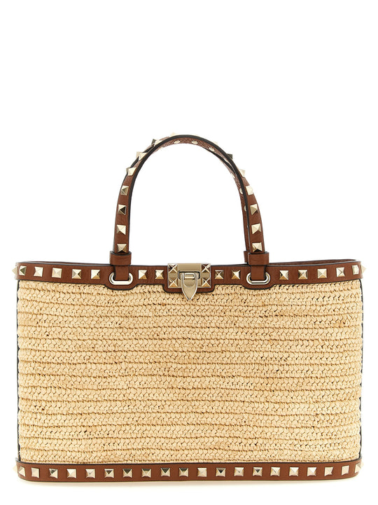 Rockstud Tote Bag Beige