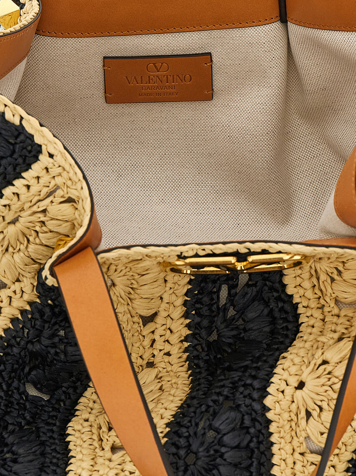 Valentino Garavani Vlogo Signature Hand Bags - Beige | bfa661fc030450eeee4cd45501a6d8c60a85b7b6