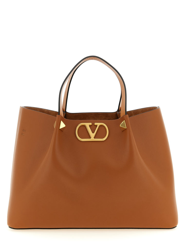 Valentino Garavani Shopping Valentino Garavani Vlogo Signature Medium Tote Bag - Brown | f431f464a04a7949f2570863784906a085f27ca0