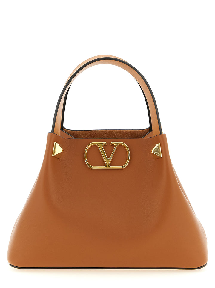Valentino Garavani Valentino Garavani Vlogosignature Small Shopping Bag Tote Bag - Brown | 18e88a1e17e1235760881c2beda7c7a60c6dbcd0
