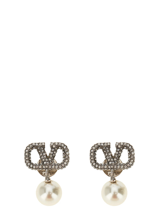 Valentino Garavani Vlogo Signature Earrings Jewelry Silver