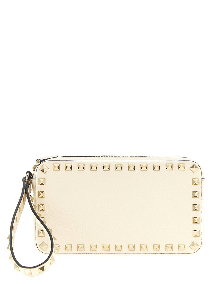 Valentino Garavani Rockstud Clutch - White | 54ec278a693bbff2c0f22c69cb22ada9bcb02bd1