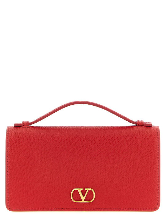 Wallet On Chain Valentino Garavani Vlogo Signature Crossbody Bags Red