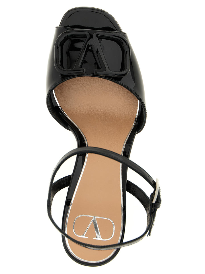 Valentino Garavani Vlogo Sandals - Black | 5272d81c3ab99a610795f35d8ad1eac194678c6c