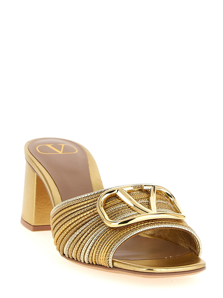 Valentino Garavani Valentino Garavani Vlogo Signature Slides Sandals - Gold | fd5dab7a20a0d6827660b4bbc4b5523c0cfc10d2