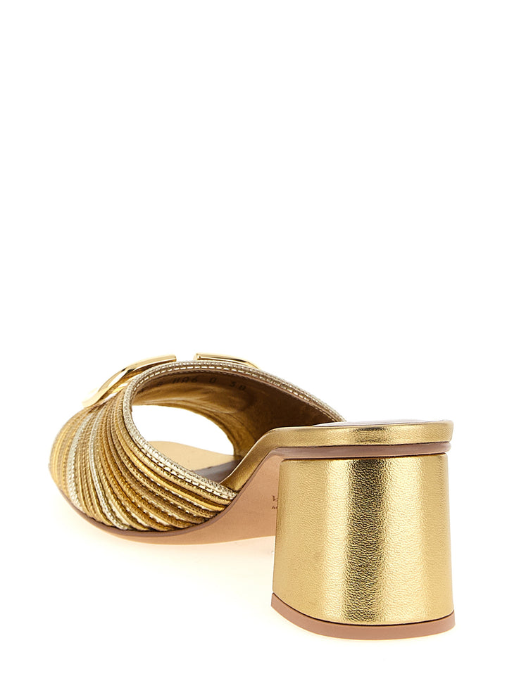 Valentino Garavani Valentino Garavani Vlogo Signature Slides Sandals - Gold | b7605c39efc9ee9853b2609b3d07dbdc11d1858d