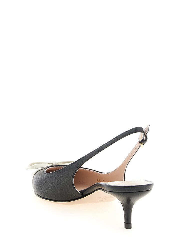 Valentino Garavani Valentino Garavani Bepointly Patent Leather Slingback Pumps - White/Black | 28e63be33d2d36d730a4b002eb33b7532eee518b