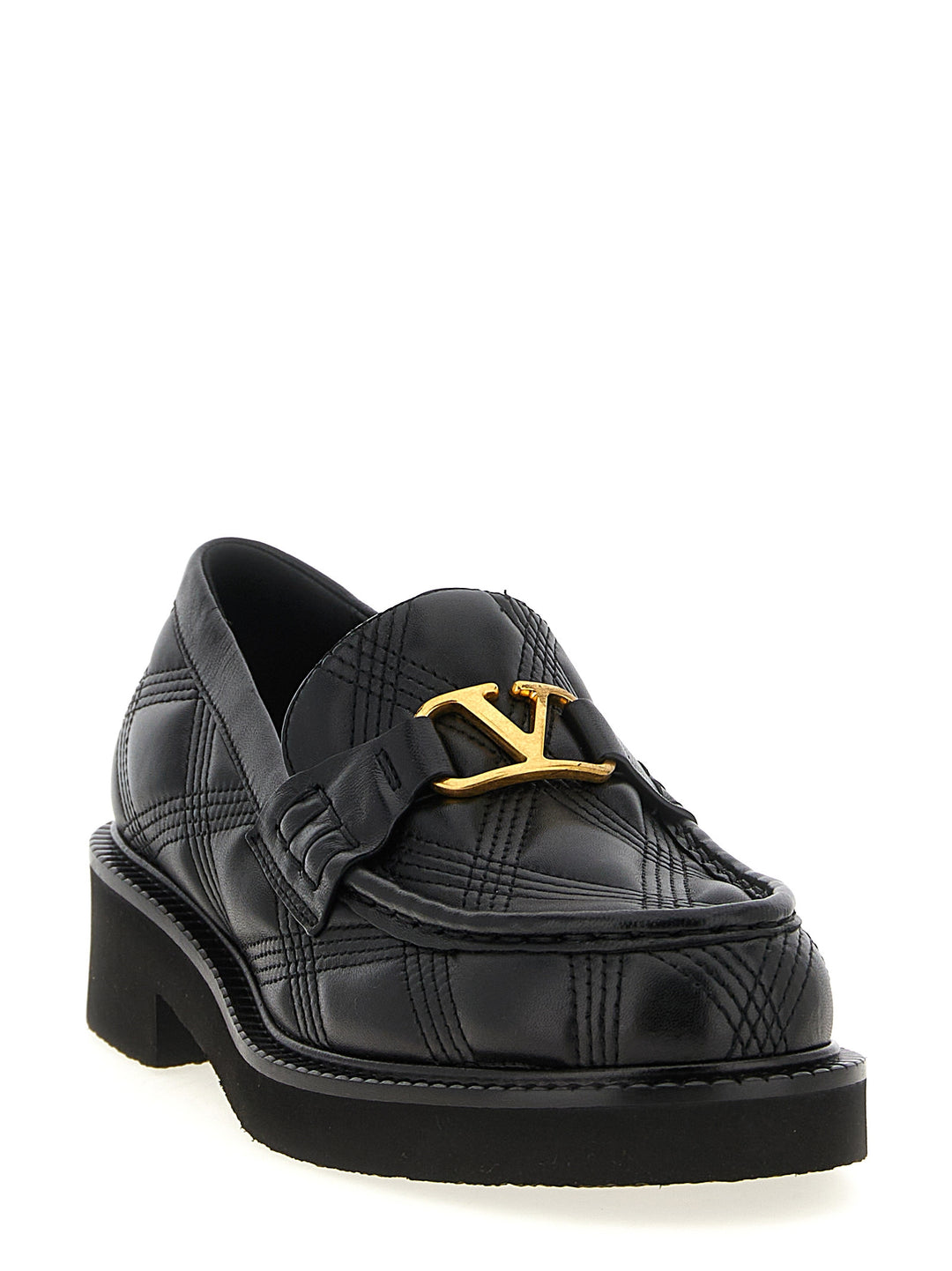 Valentino Garavani Quiltie Loafers - Black | 1c02e07b8b21c1f940135effba070357c571c3e6