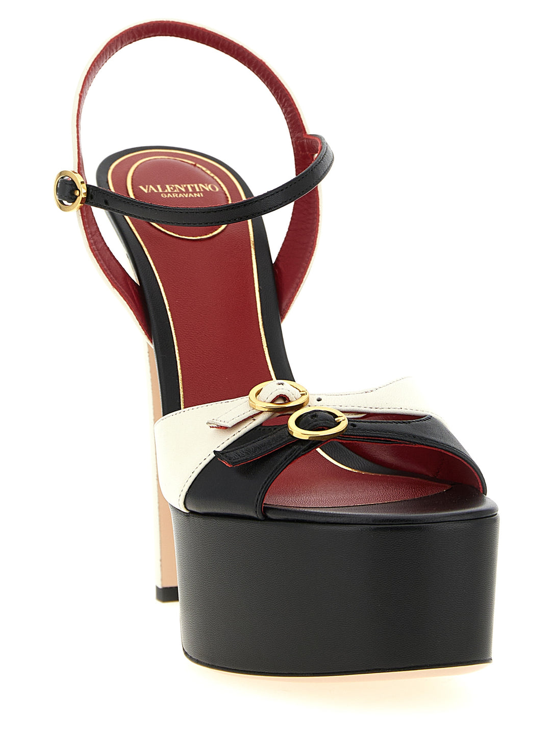 Valentino Garavani Crasher Sandals - White/Black | adf9deb83053619b59c3391335151ef229b99056