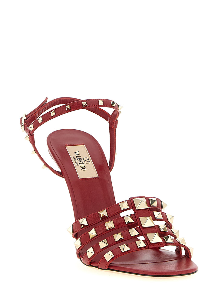 Valentino Garavani Rockstud Sandals - Red | 0bb1eb7745b54532a95454c227e37549e6281e94