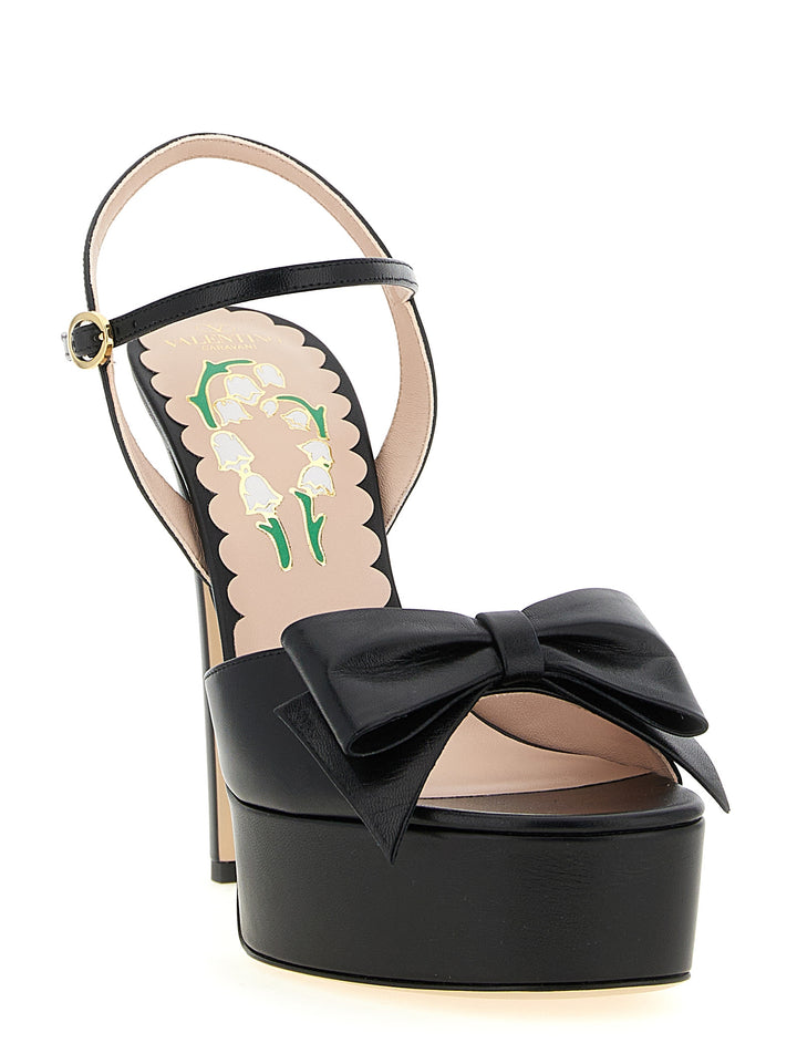 Valentino Garavani Bowow Sandals - Black | 19c505477f2f0f4bc0ddf90206bb7387cebd282e