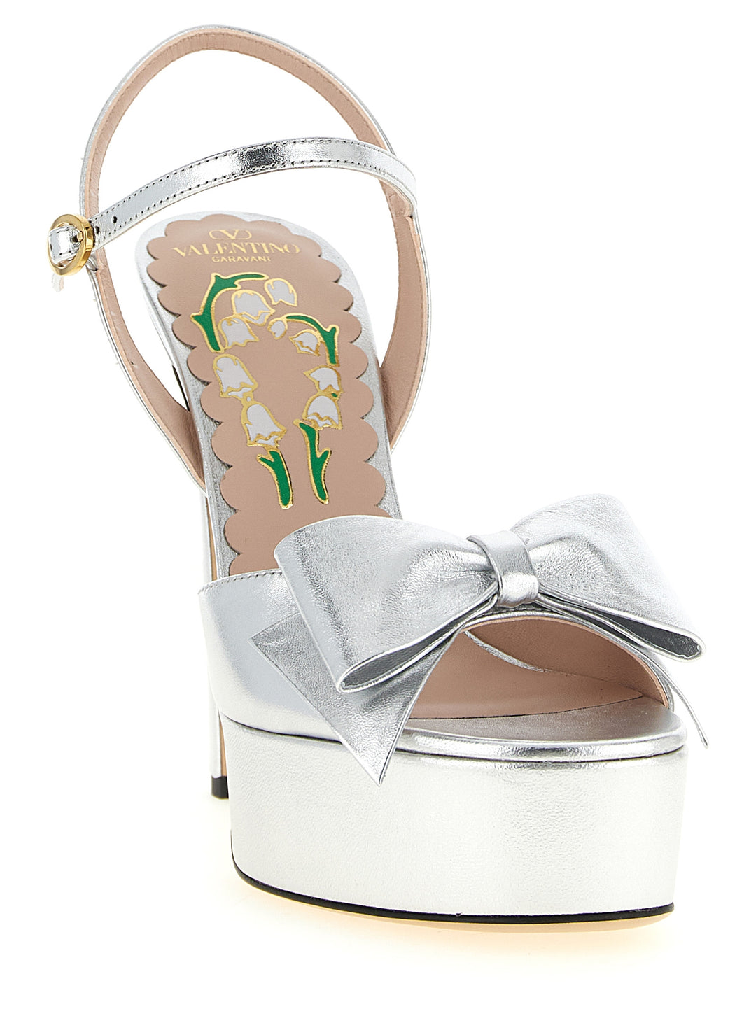 Valentino Garavani Bowow Sandals - Silver | f47b6ff737b1d8b66d88689e0cdac16fcdaa342d