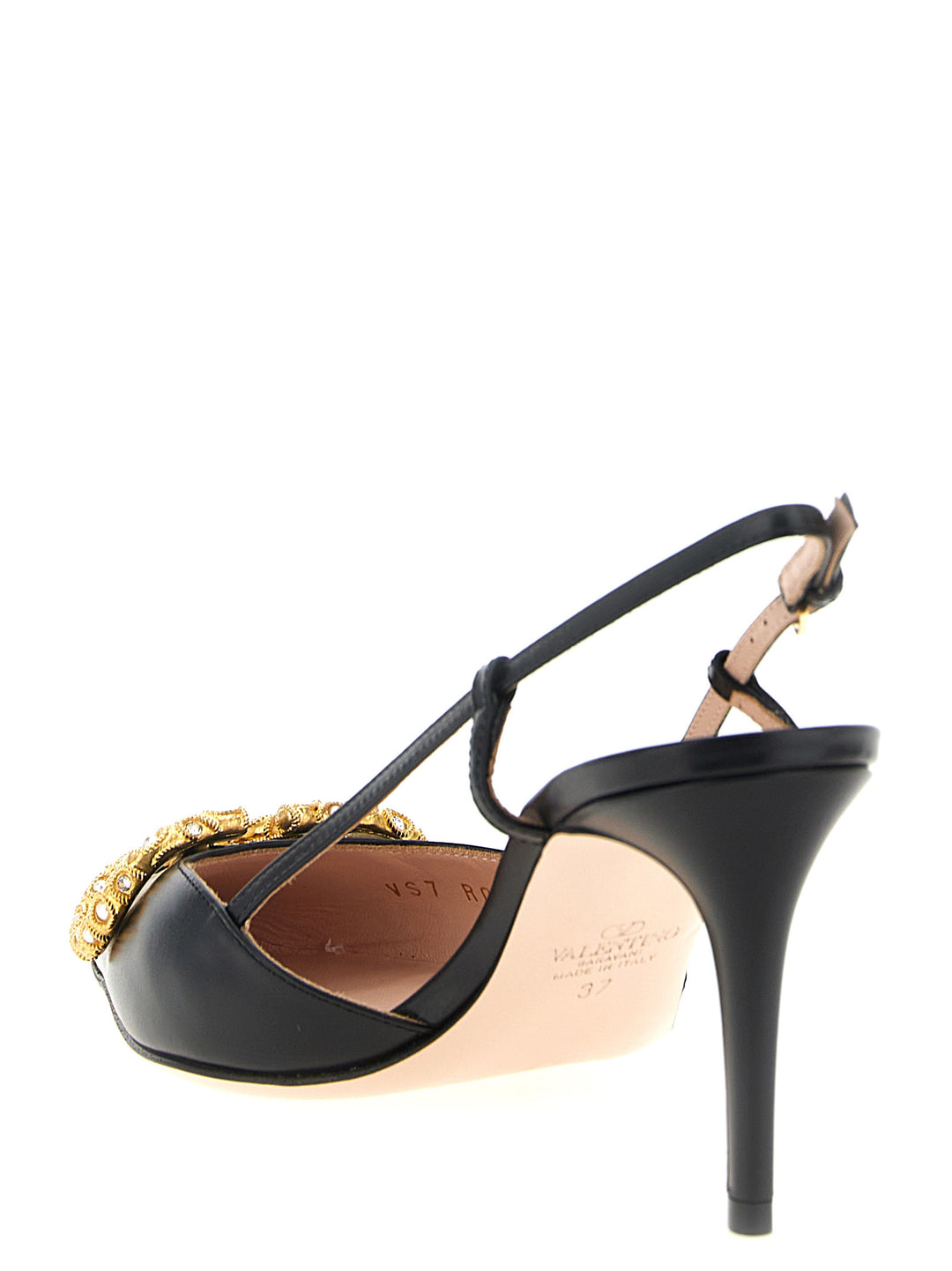 Valentino Garavani Slingback Valentino Garavani Vlogo Signature Pumps - Black | c3a52bd9e8625be54f287a27a6ffa5cde9cc8ae0