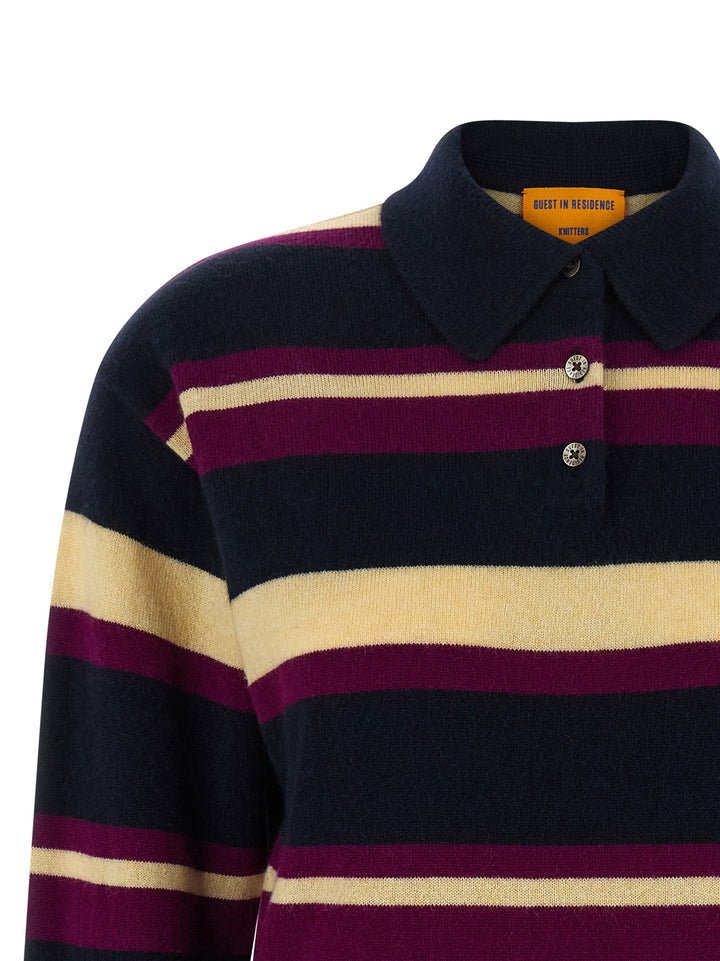 Guest In Residence Collegiate Stripe Polo - Multicolor | 0be3cc88953c6bd0ec49fa5e999d0a3df1b3bbca