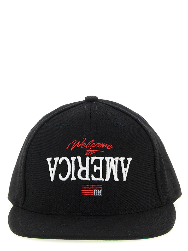 Willy Chavarria Welcome To America Hats - Black | 484c2b85bdd283e74eab97fdbb7517d6c5a94c61