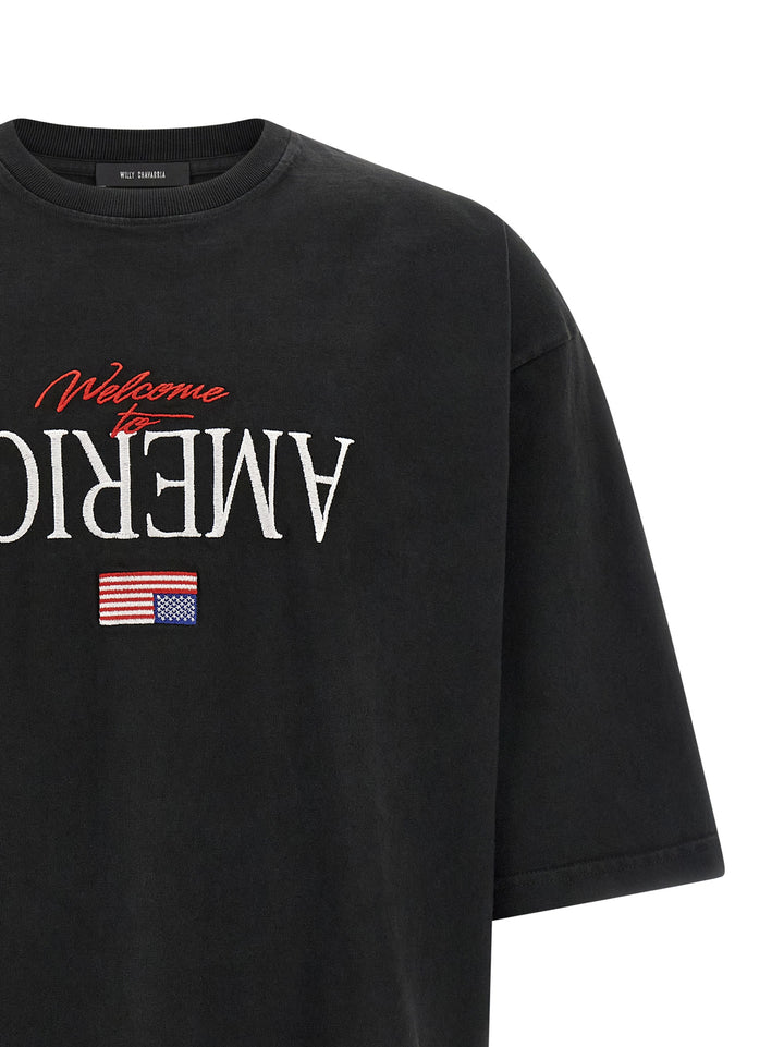 Willy Chavarria Welcome To America- Buffalo T-shirt - Black | 3705be2ae817c1bd56e849231a60fa283553f152