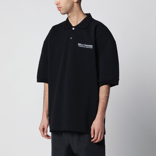 Black Fashion Service Cotton Piqué Polo Shirt