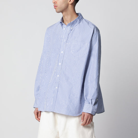 White/Blue Striped Button-Down Shirt