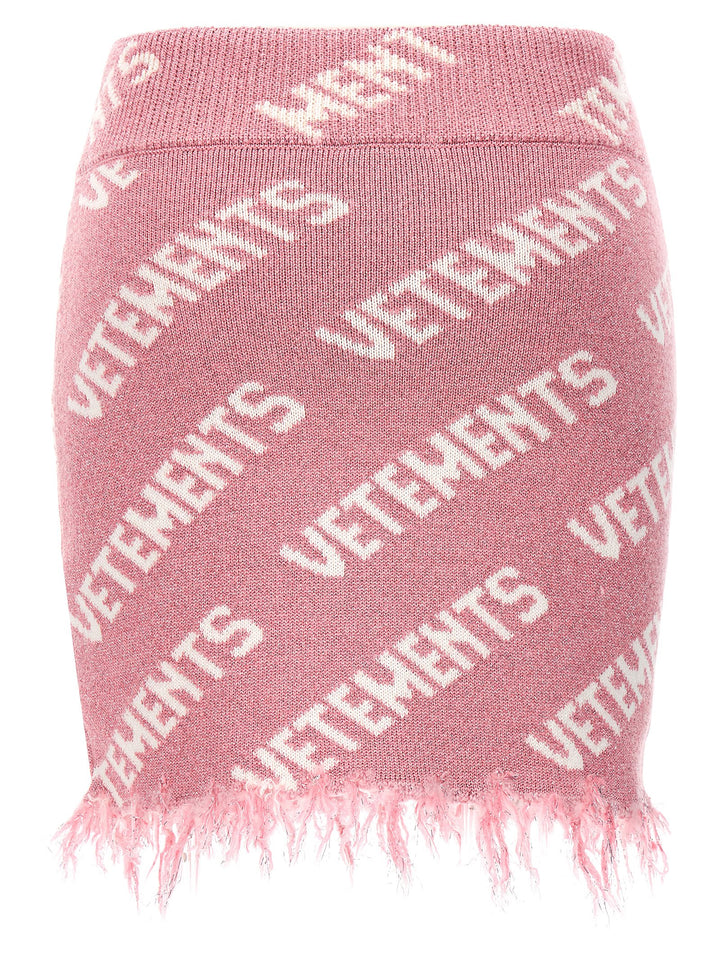 Vetements Iconic Lurex Monogram Skirts - Pink | 3c64c74df25b07581d5d4da52aa4e8a798cf2347