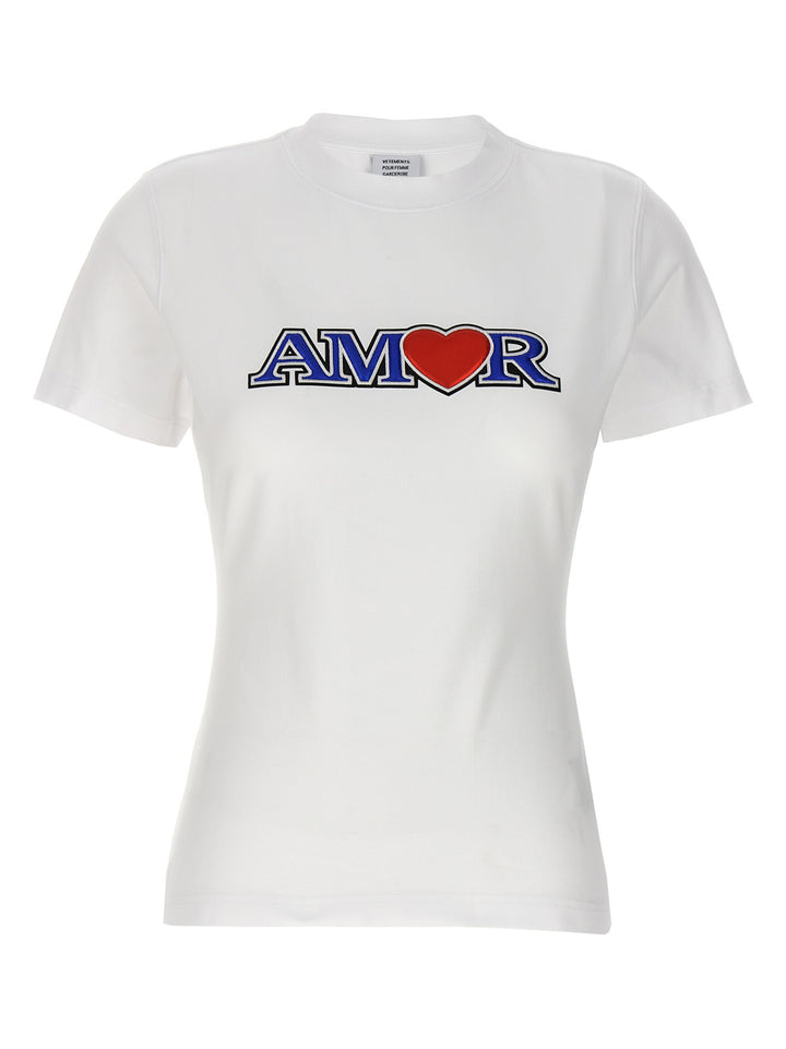 Vetements Amor T-shirt - White | 72de01248b271f93dac9f9db78436dd43fba85d8