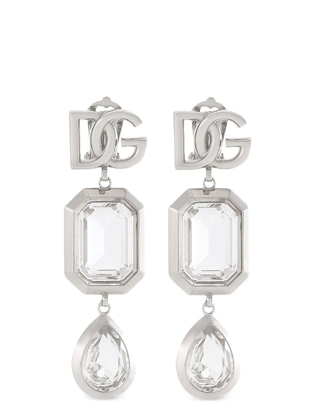 Dolce & Gabbana Pendant Earrings With Crystals Jewelry - Silver | a25a2239ad285e180fb95d22d58c5d260f385179