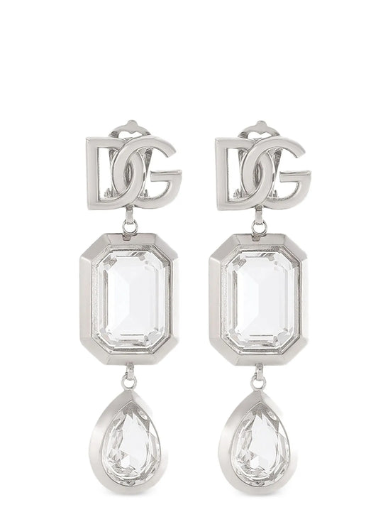 Pendant Earrings With Crystals Jewelry Silver