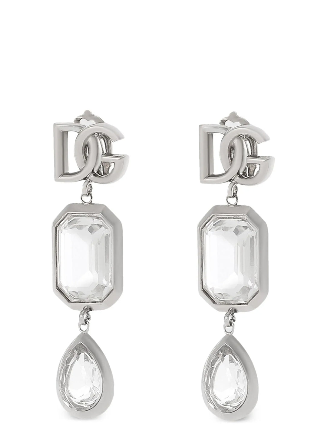 Dolce & Gabbana Pendant Earrings With Crystals Jewelry - Silver | 7da19721fd3b84cb9672a04f03569da5d21d1e6a