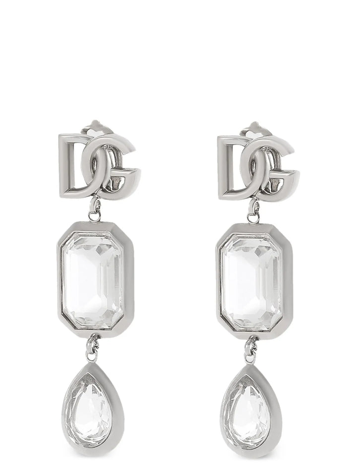 Dolce & Gabbana Pendant Earrings With Crystals Jewelry - Silver | 7da19721fd3b84cb9672a04f03569da5d21d1e6a