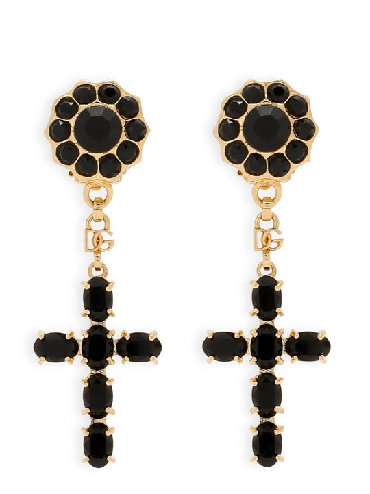 Cross Pendant Earrings Jewelry Gold