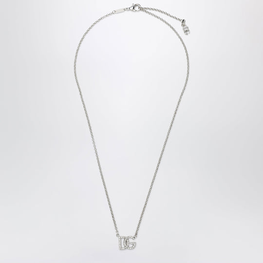 Dg Logo Chain Necklace In Palladium-Finish Metal