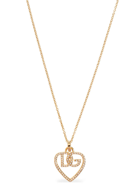 Strass Logo Necklace Jewelry Gold