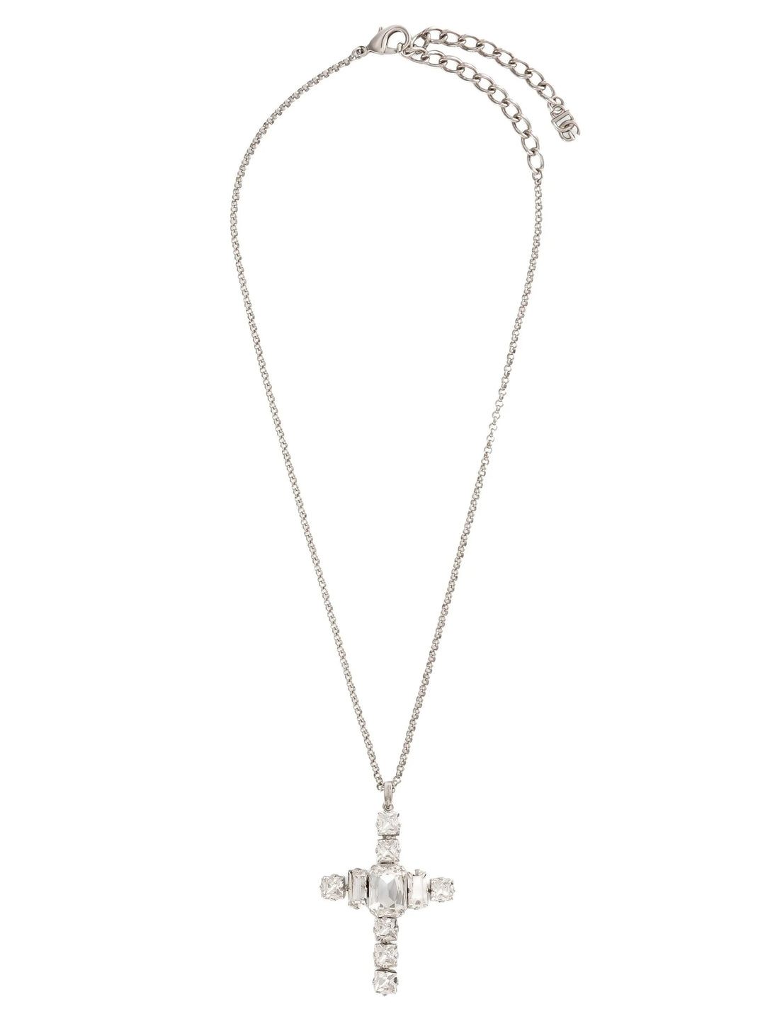 Dolce & Gabbana Rhinestone Cross Necklace Jewelry - Silver | 8e31beb83bd0b1abeb9f844115ffa748482aed31