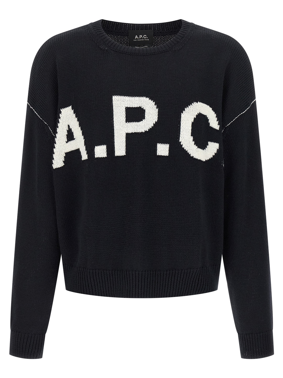 A.P.C. Logo Sweater Sweaters and Cardigans - Blue | 78249264fd914a7cb203dafe829c2d88b46353dc