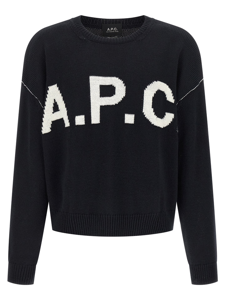 A.P.C. Logo Sweater Sweaters and Cardigans - Blue | 78249264fd914a7cb203dafe829c2d88b46353dc