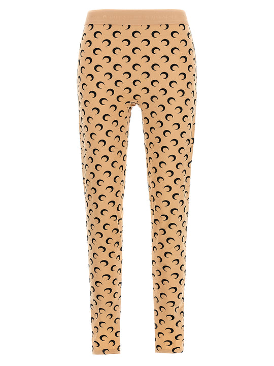 Moon Printed Leggings Beige
