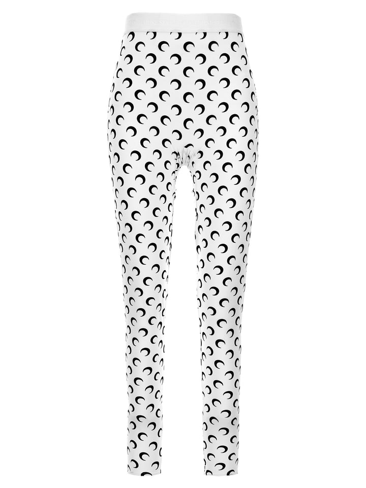 Marine Serre Moon Printed Jersey Leggings - White/Black | 1620d8edd06cd1553fd5338a569c1c2d20cc4475