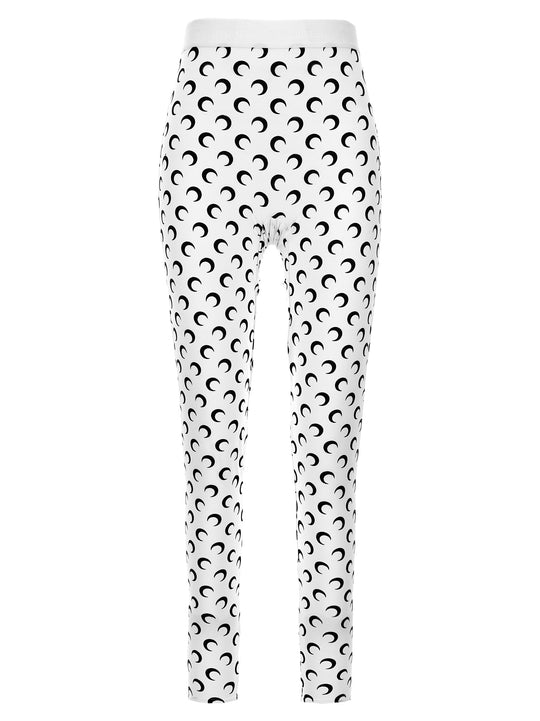 Moon Printed Jersey Leggings White/Black